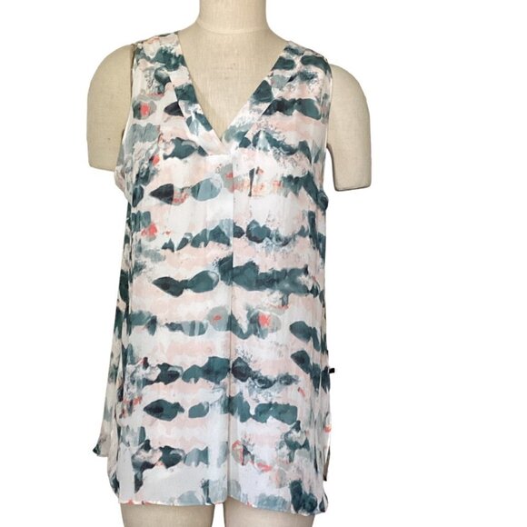 CAbi Style 5035 Gelato Watercolor Sleeveless Tunic Tank Top Blouse Sz M #84i - Picture 2 of 9